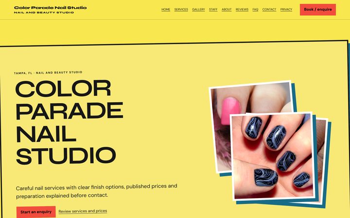 The Color Parade Nail Studio front-end