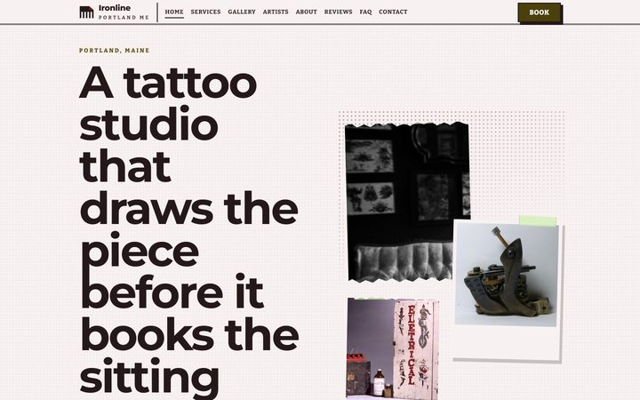The Ironline Tattoo Studio front-end