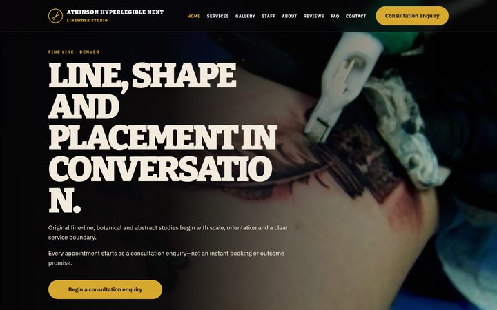 The Fine-Line Tattoo Consultation Denver front-end