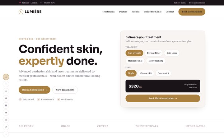The Lumière Aesthetics front-end