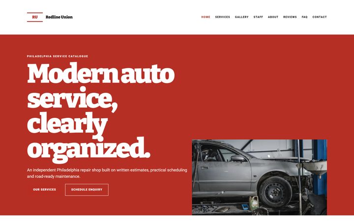 The Redline Union Auto front-end