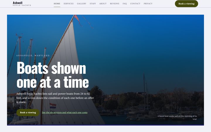 The Ashwell Foyle Yachts front-end