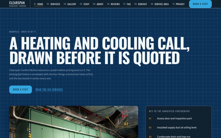 The Clearspan Comfort Works front-end
