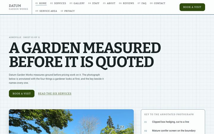 The Datum Garden Works front-end