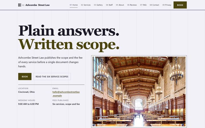 The Ashcombe Street Law front-end