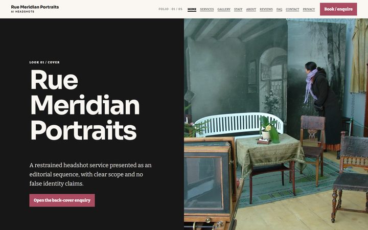 The Rue Meridian Salon front-end