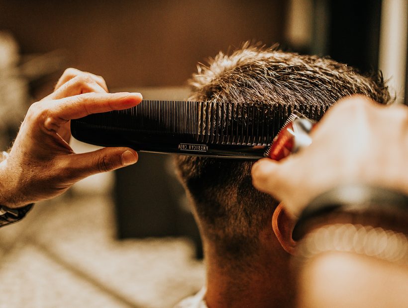 Comb-and-clipper work on the back of the neck