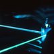 Laser light crossing an optical bench