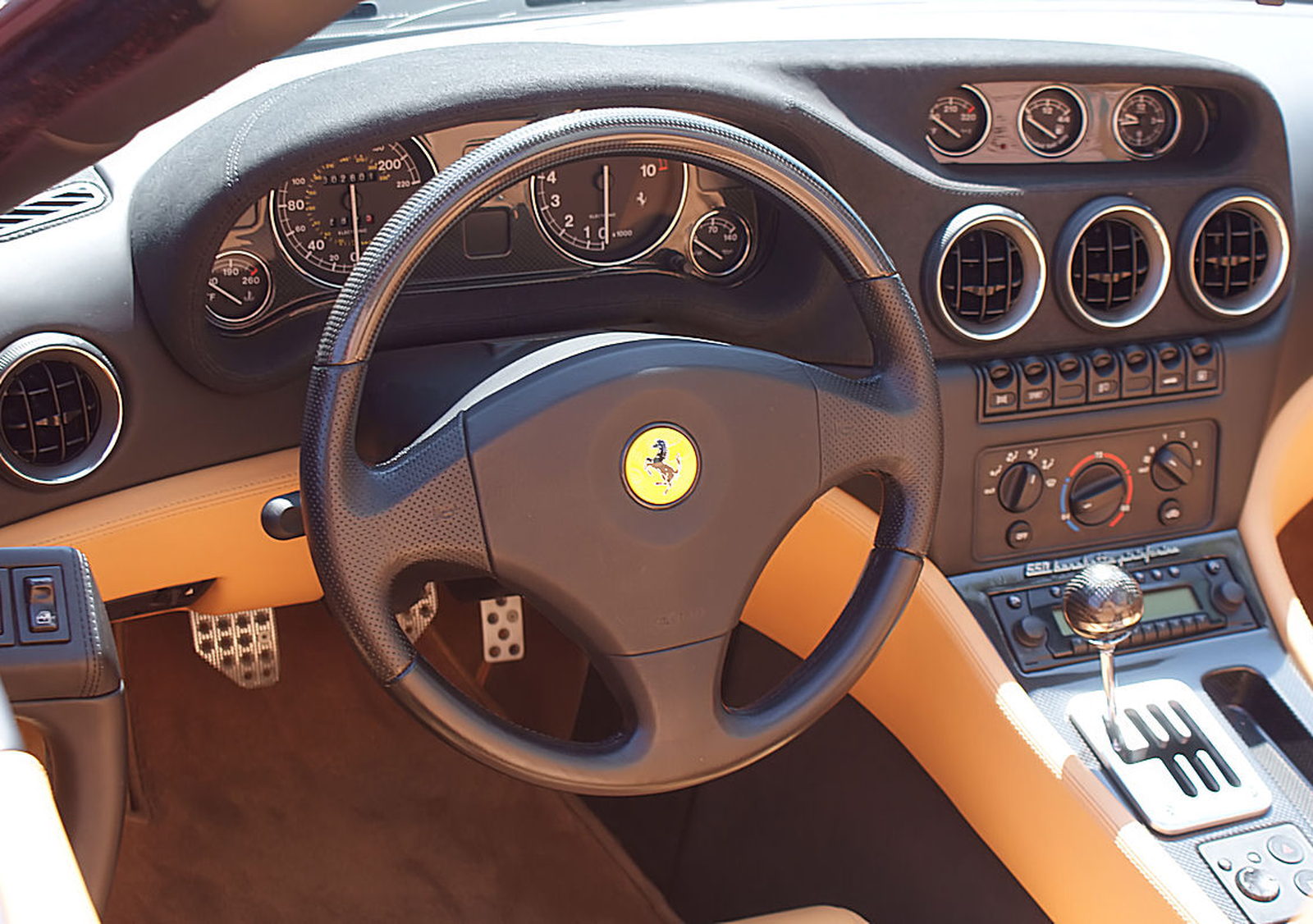 Cockpit of a Ferrari 550 Barchetta