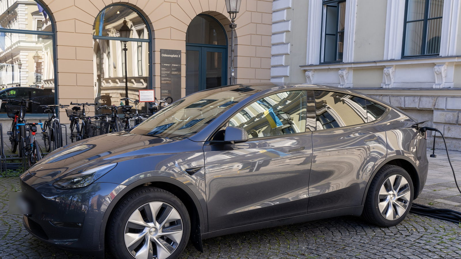 An electric car in the city