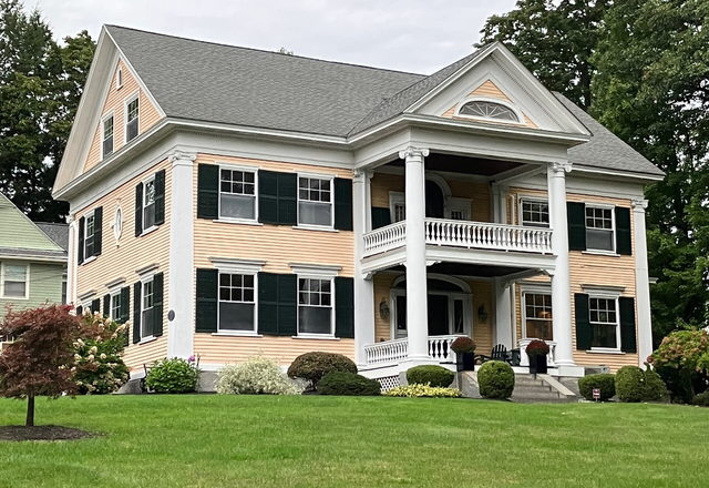 Maple Grove Family Colonial — white clapboard colonial with black shutters
