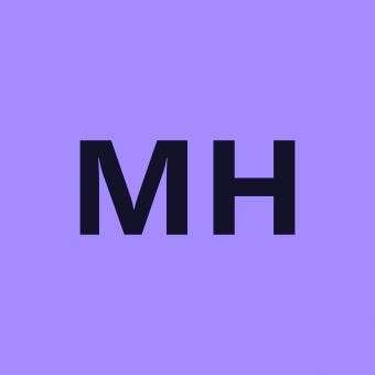 Monogram tile with the initials MH